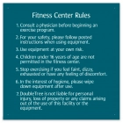 Fitness Center Rules Sign