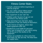 Fitness Center Rules Sign