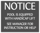 Illinois Handicap Lift Pool/Spa Sign