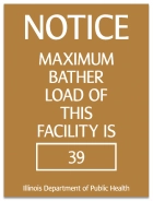 Illinois Maximum Bather Load Pool & Spa Sign