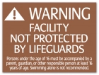 Illinois No Lifeguard Sign