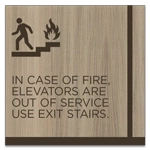 In Case of Fire, Elevators Are Out of Service - No Braille