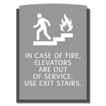 In Case of Fire, Elevators Are Out of Service - No Braille
