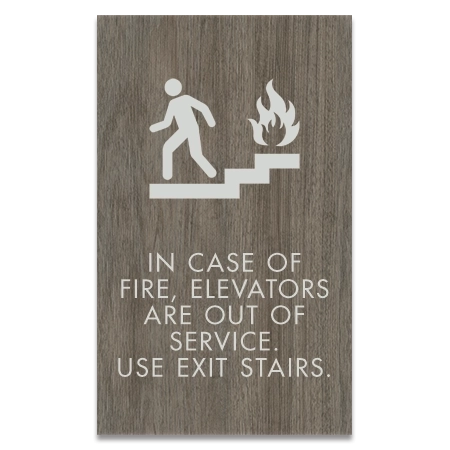 In Case of Fire, Elevators Are Out of Service... w/No Braille