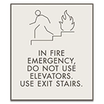 In Fire Emergency, Do Not Use Elevator - No Braille