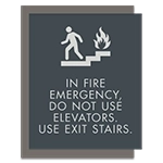 In Fire Emergency, Do Not Use Elevator... W/No Braille