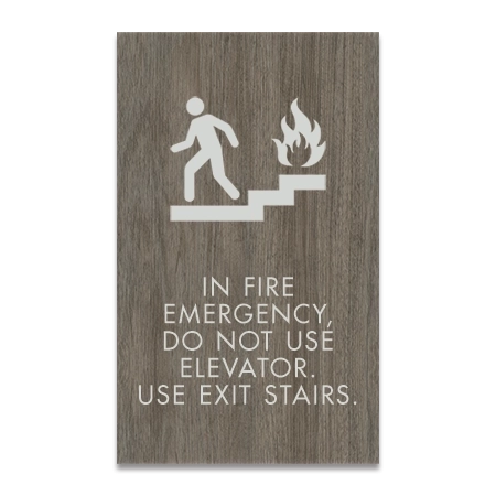 In Fire Emergency, Do Not Use Elevator... w/No Braille