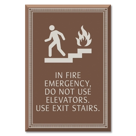 In Fire Emergency, Do Not Use Elevator... w/No Braille