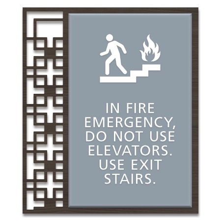 In Fire Emergency, Do Not Use Elevator... w/No Braille