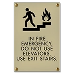 In Fire Emergency Sign - No Braille