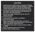 Kentucky Spa Rules Caution Sign
