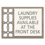 Laundry Supplies Available at the Front Desk