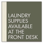 Laundry Supplies Available at the Front Desk