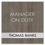 Manager on Duty Sign w/ Nameplate