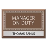 Manager on Duty Sign w/ Nameplate