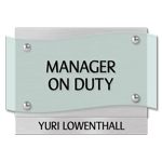 Manager on Duty Sign w/ Nameplate