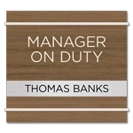 Manager on Duty Sign w/ Nameplate