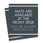 Mats Are Sanitized Sign - 2 Pack