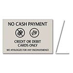 No Cash Payment - Easel Sign
