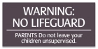 Oregon No Wading Pool Lifeguard Sign