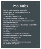 Pool Rules Sign