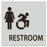 Restroom Sign w/Female & Dynamic ISA Symbols