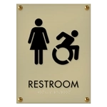 Restroom Sign w/Female & Dynamic ISA Symbols