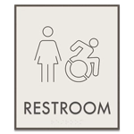Restroom Sign w/Female & Dynamic ISA Symbols