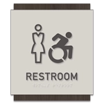 Restroom Sign w/Female & Dynamic ISA Symbols