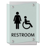 Restroom Sign w/ Female & ISA Symbols