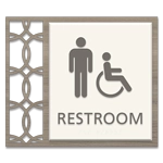 Restroom Sign w/Male & ISA Symbols