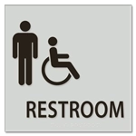 Restroom Sign w/Male & ISA Symbols