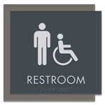 Restroom Sign w/Male & ISA Symbols