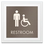 Restroom Sign w/Male & ISA Symbols