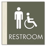 Restroom Sign w/Male & ISA Symbols