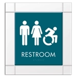 Restroom Sign w/Unisex & Dynamic ISA Symbols
