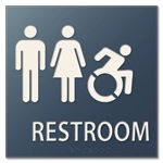 Restroom Sign w/Unisex & Dynamic ISA Symbols