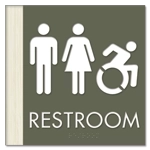 Restroom Sign w/Unisex & Dynamic ISA Symbols