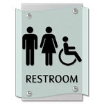Restroom Sign w/ Unisex & ISA Symbols