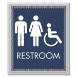 Restroom Sign w/ Unisex & ISA Symbols