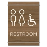 Restroom Sign w/ Unisex & ISA Symbols