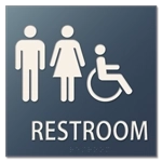 Restroom Sign w/ Unisex & ISA Symbols