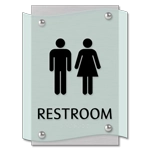 Restroom Sign w/ Unisex Symbols