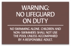 South Dakota No Lifeguard Pool Sign