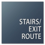 "Stairs/Exit Route" Egress Sign - CA Compliant