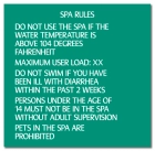 Texas Spa Rules Pool Sign