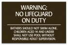 Utah No Lifeguard Pool Sign