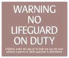 Warning No Lifeguard on Duty Sign