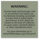 Warning Sign: Foods and Beverages