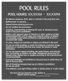 Washington DC Pool Rules with Hours Sign